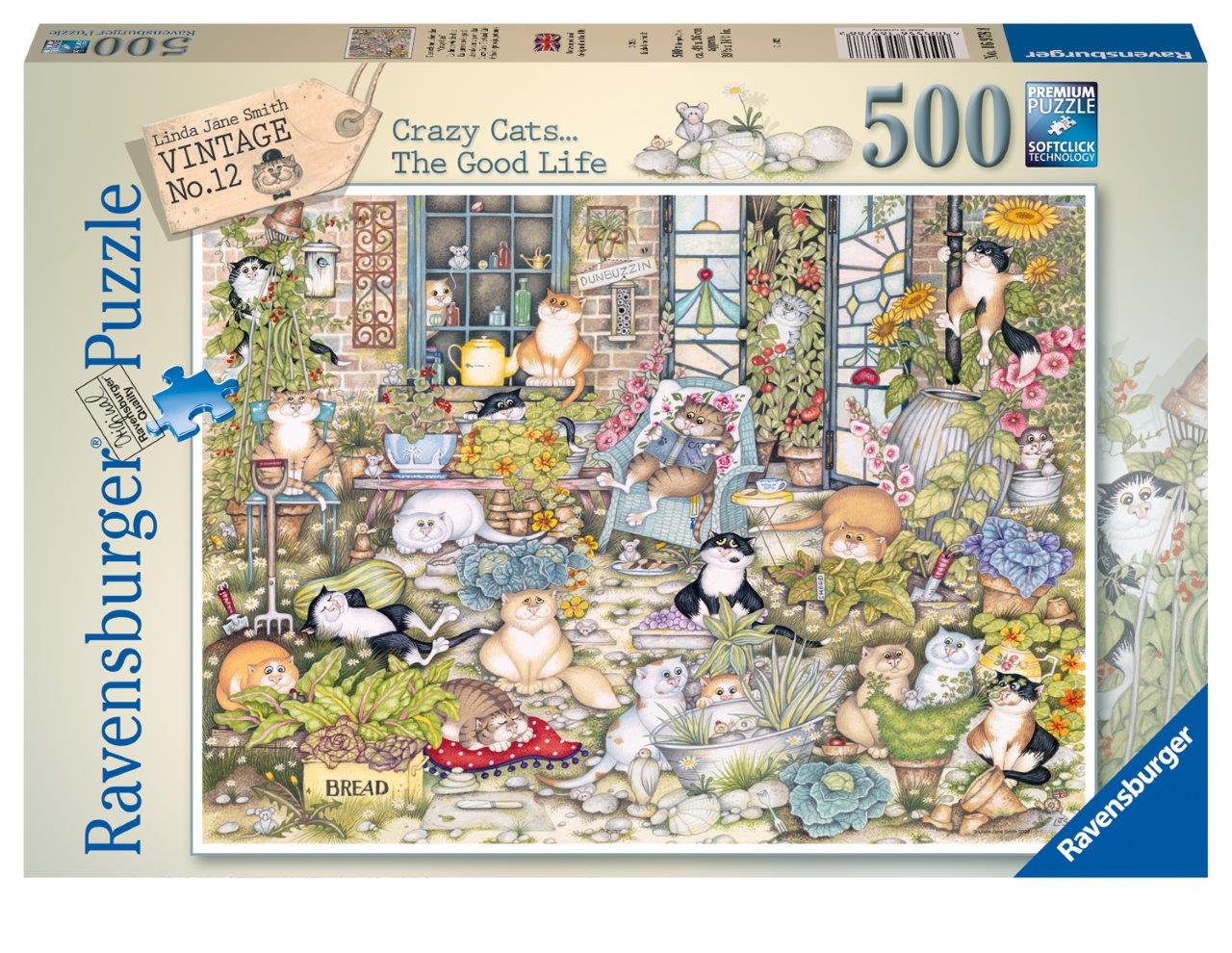 Ravensburger Crazy Cats The Good Life 500 Piece Jigsaw Puzzle