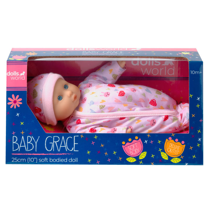 Dolls World Baby Grace - 25cm Soft-Bodied White Doll