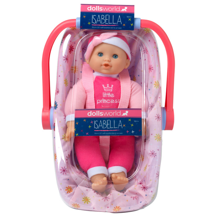 Dolls World Isabella 30cm Doll & Car Seat