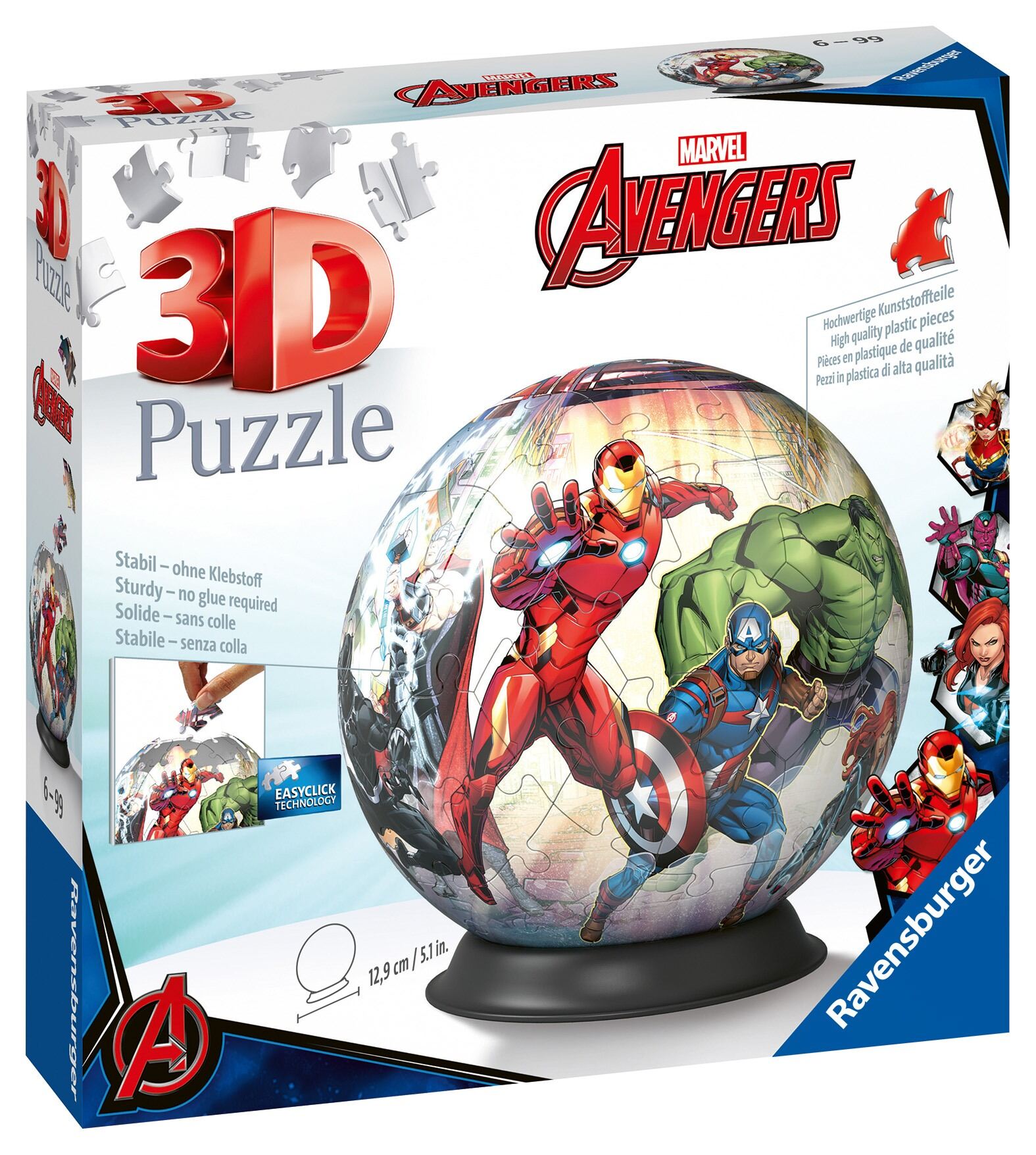 Ravensburger Avengers 3D Puzzle Ball 72 Piece Jigsaw Puzzle