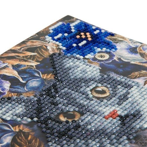 Cat & Flowers Crystal Art Card