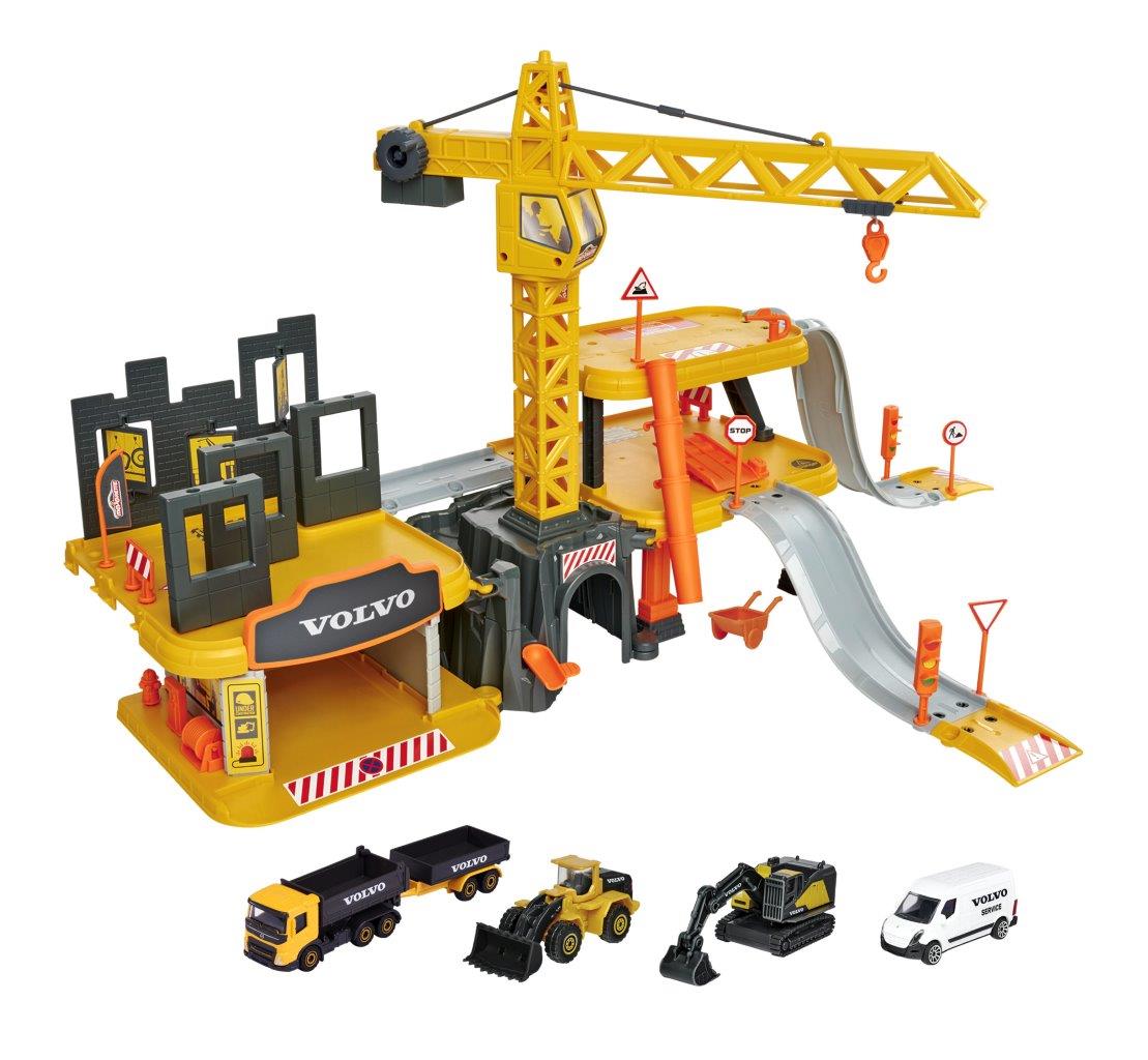 Majorette Creatix Volvo Construction Playset and 5 Vehicles