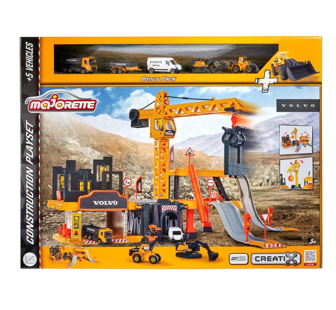 Majorette Creatix Volvo Construction Playset and 5 Vehicles