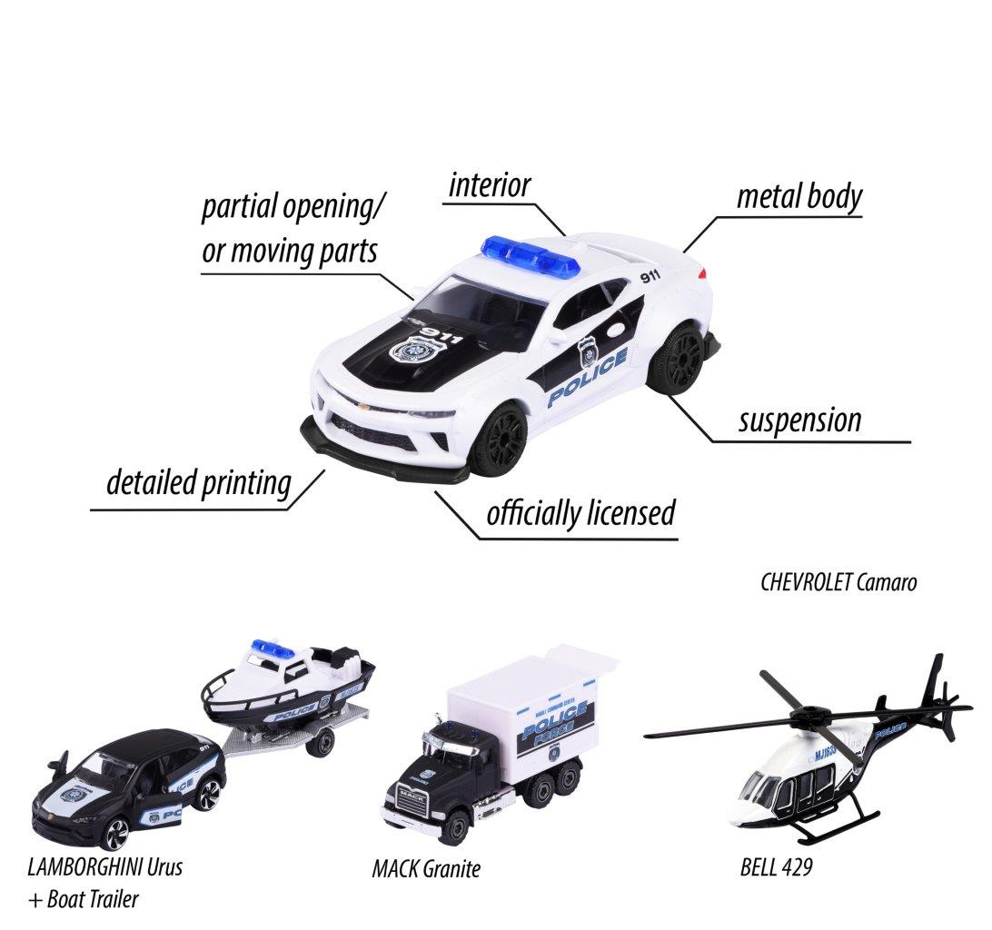 Majorette Police Force Die Cast Vehicle 4-Car Pack