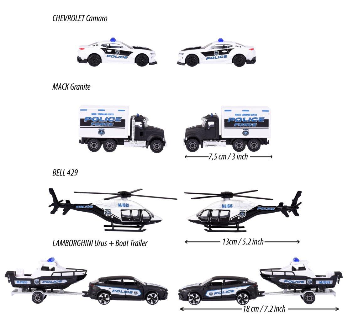 Majorette Police Force Die Cast Vehicle 4-Car Pack