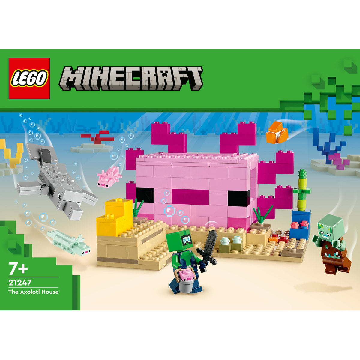 LEGO Minecraft The Axolotl House Building Toy 21247 - Moons Toystore