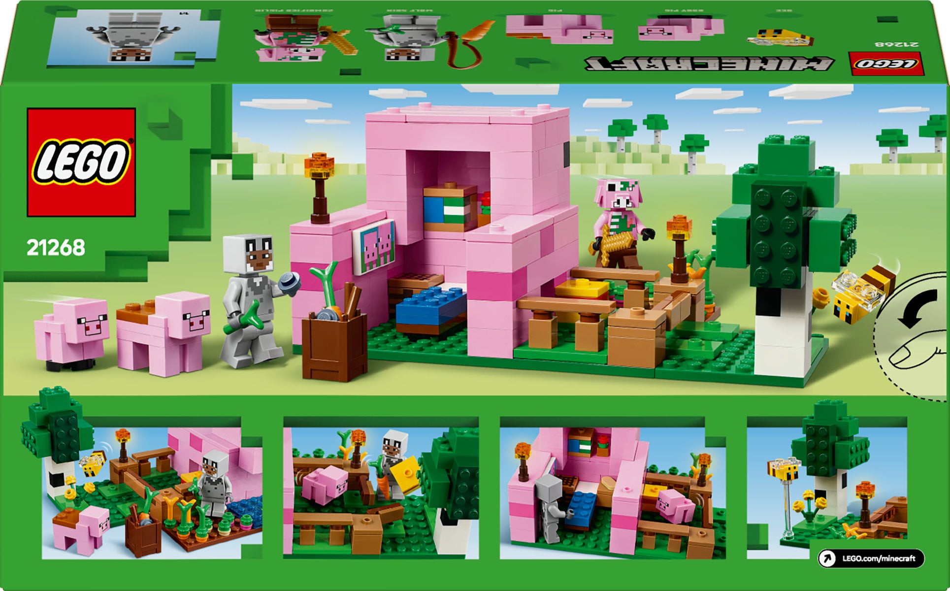 LEGO Minecraft The Baby Pig House Toy for Kids 21268