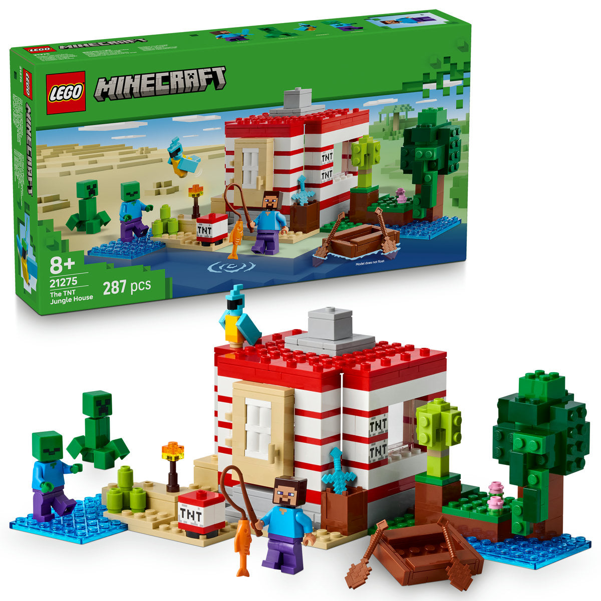 LEGO Minecraft The TNT Jungle House, Video Game Collectible Toy 21275