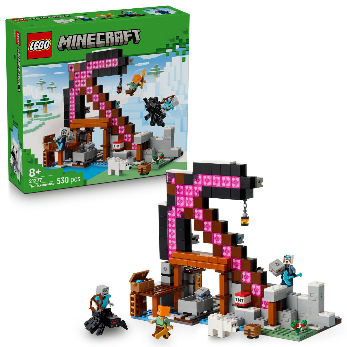 LEGO Minecraft The Pickaxe Mine Gamer-Room Decor and Axe Toy 21277