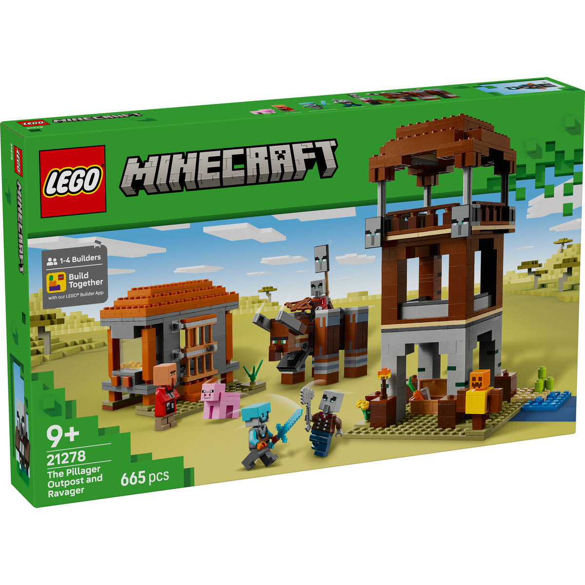 LEGO Minecraft The Pillager Outpost and Ravager Gamer Building Toy Gift 21278