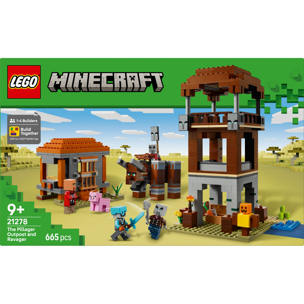 LEGO Minecraft The Pillager Outpost and Ravager Gamer Building Toy Gift 21278