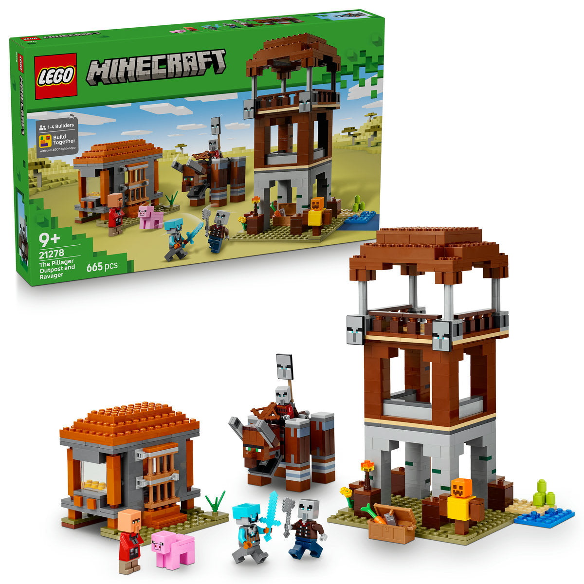 LEGO Minecraft The Pillager Outpost and Ravager Gamer Building Toy Gift 21278