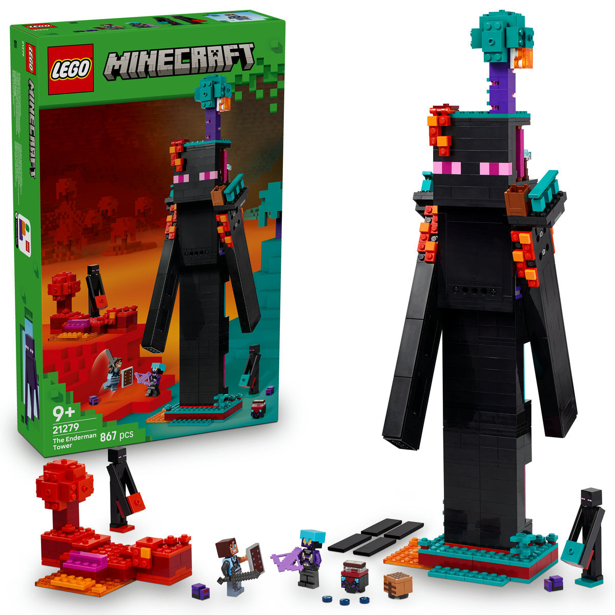 LEGO Minecraft The Enderman Tower Toy for Kids, Gamer Gift 21279