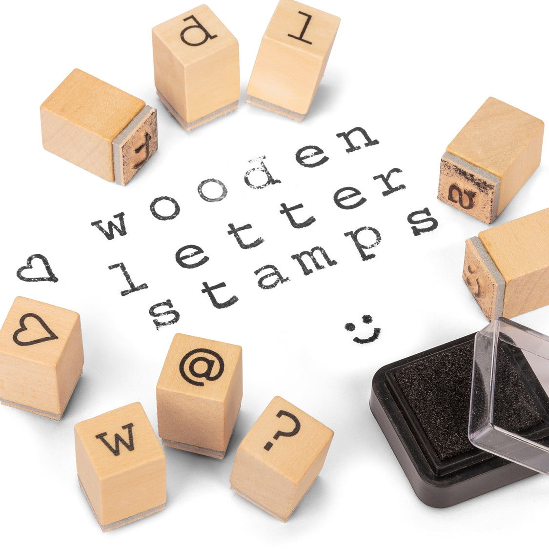 Wooden Alphabet Letter Stamp Set