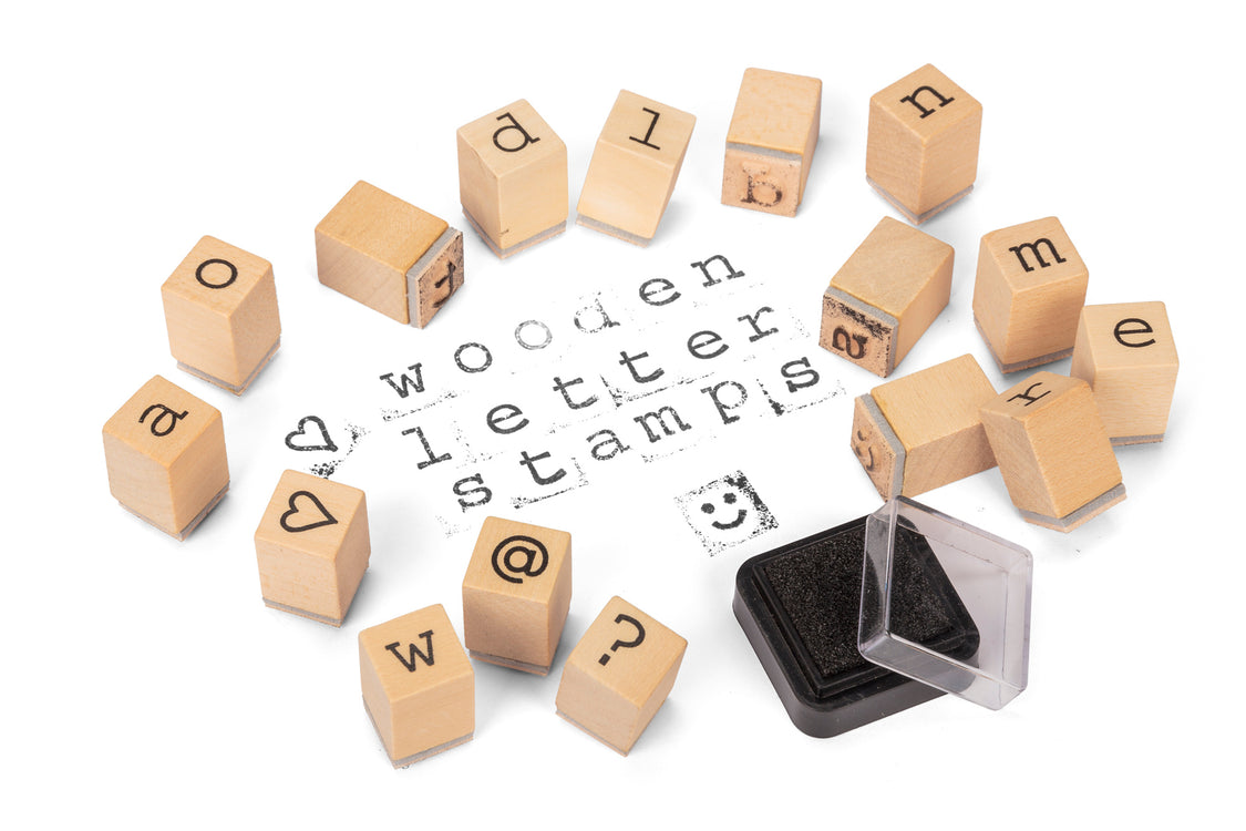 Wooden Alphabet Letter Stamp Set