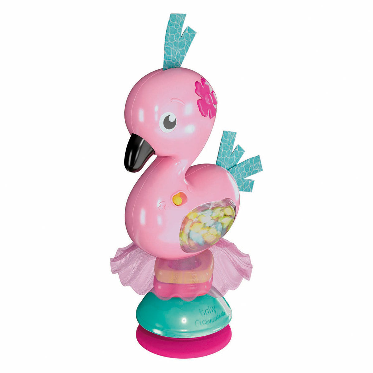 Fancy Flamingo Shake and Play Electronic Suction Rattle
