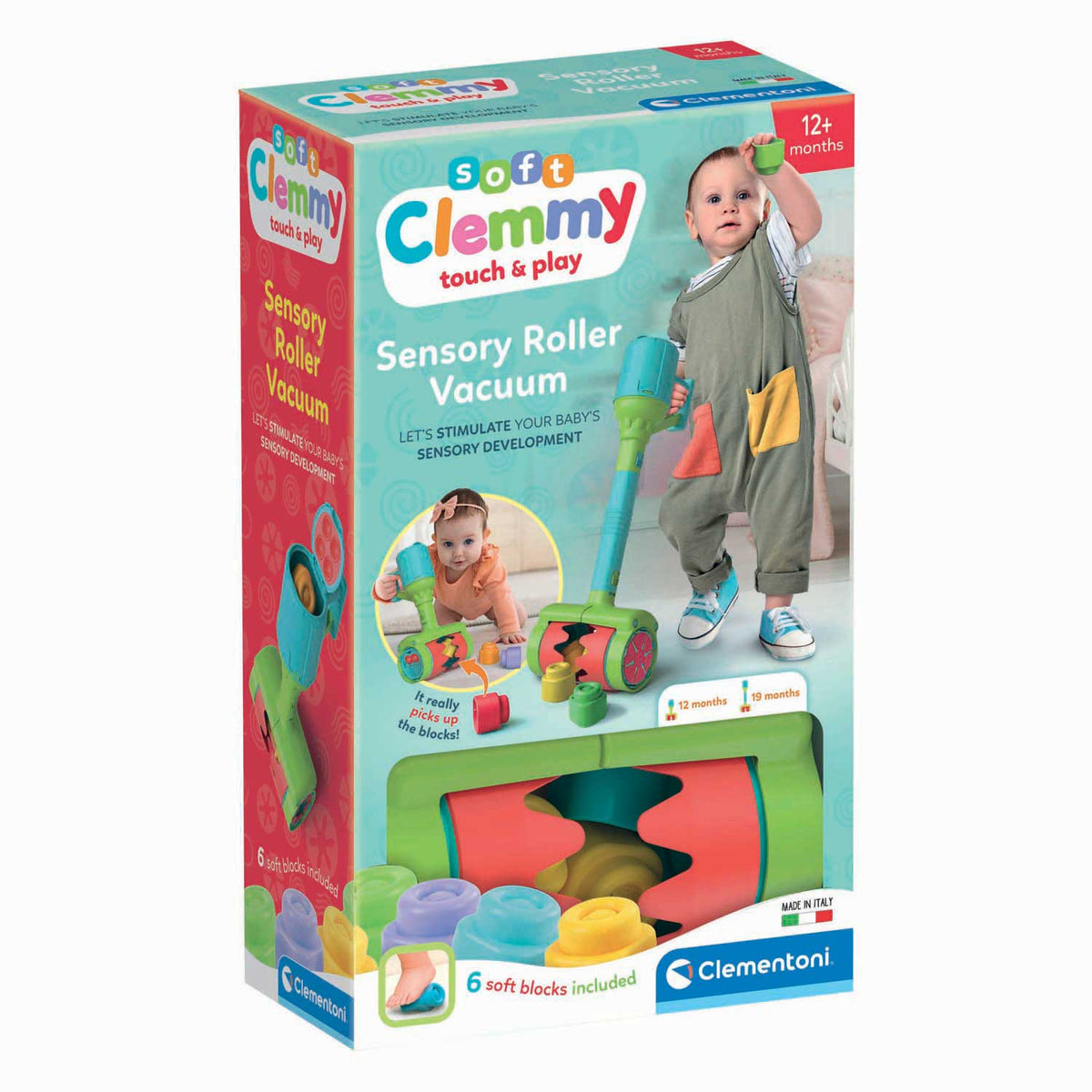 Clementoni Soft Clemmy Sensory Soft Block Roller Vacuum Toy