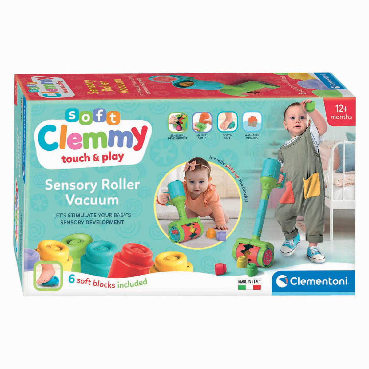 Clementoni Soft Clemmy Sensory Soft Block Roller Vacuum Toy