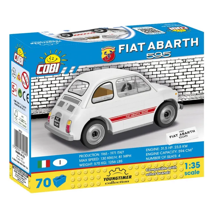 COBI 1965 Fiat Abarth 595 Car Building Set 70 Pieces
