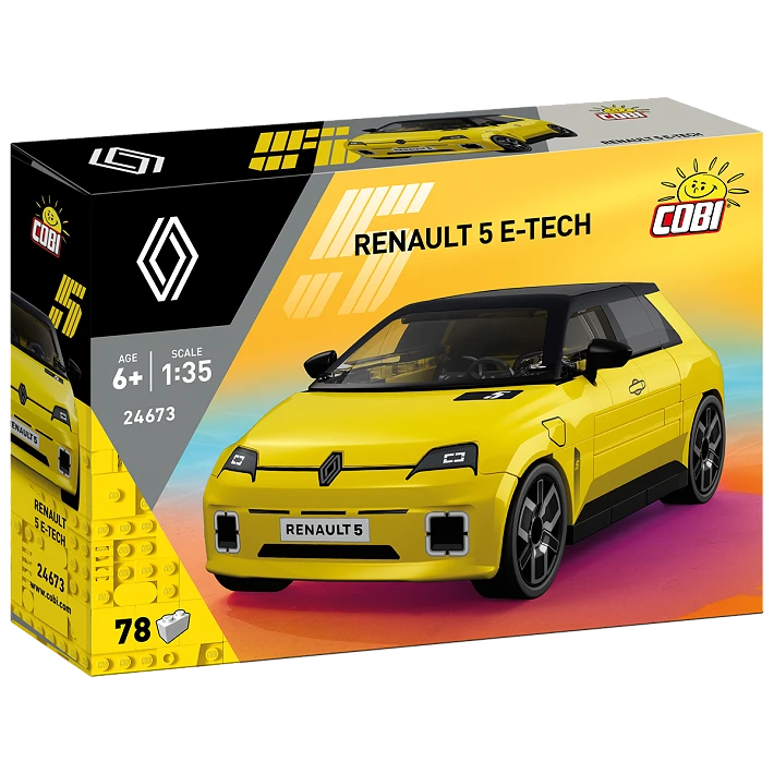 COBI Renault 5 E-Tech Electric Yellow Car Building Set 78 Pieces