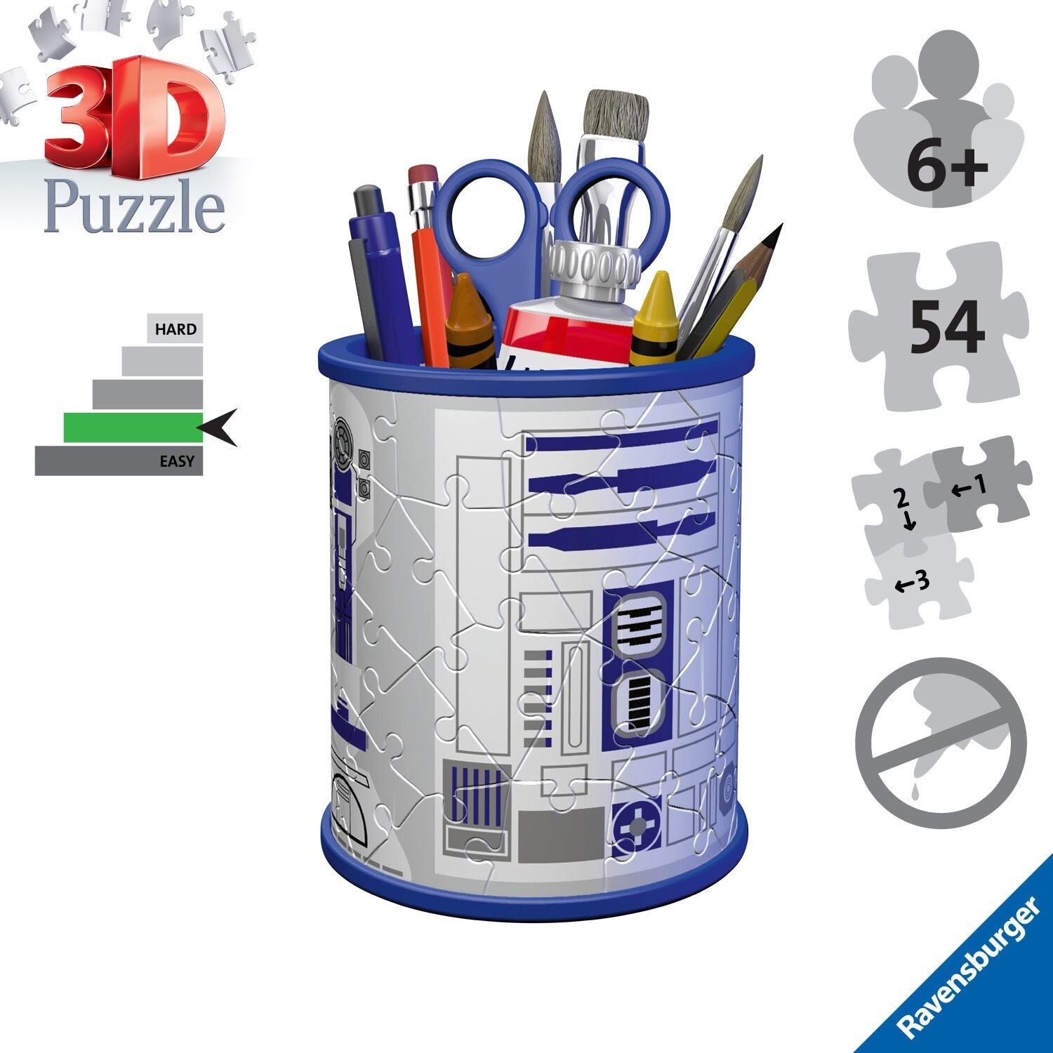 Star Wars R2D2 Pencil Holder 3D Puzzle, 54pc