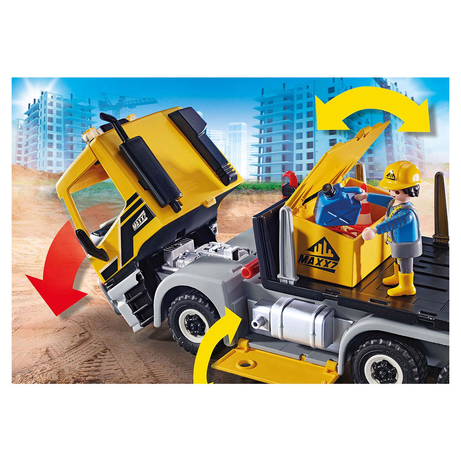 Playmobil 70444 City Action Construction Truck with Tilting Trailer
