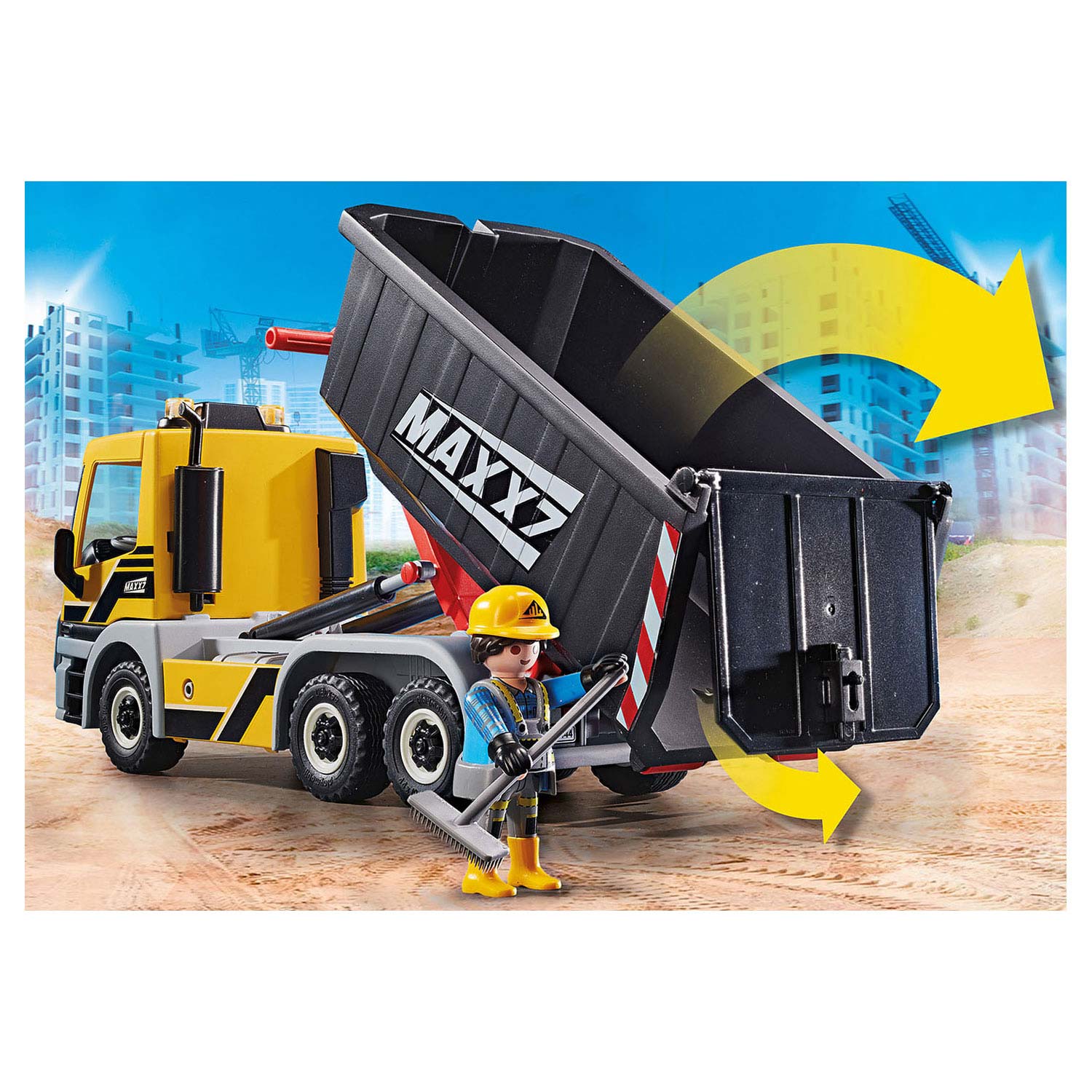 Playmobil 70444 City Action Construction Truck with Tilting Trailer