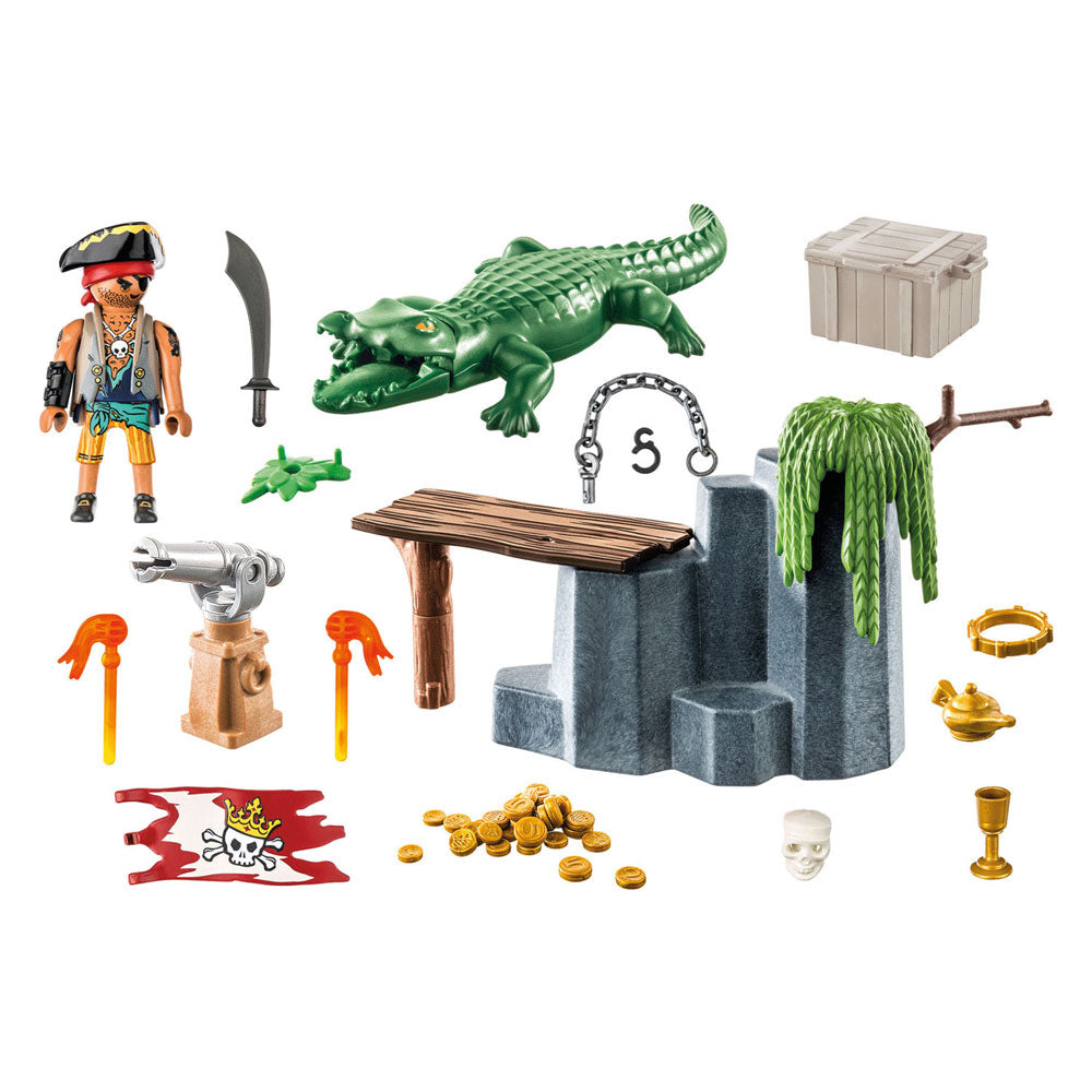 PLAYMOBIL 71473 Pirates Pirate with Alligator Starter Pack