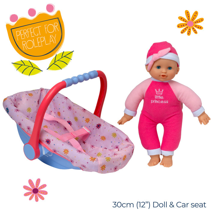 Dolls World Isabella 30cm Doll & Car Seat