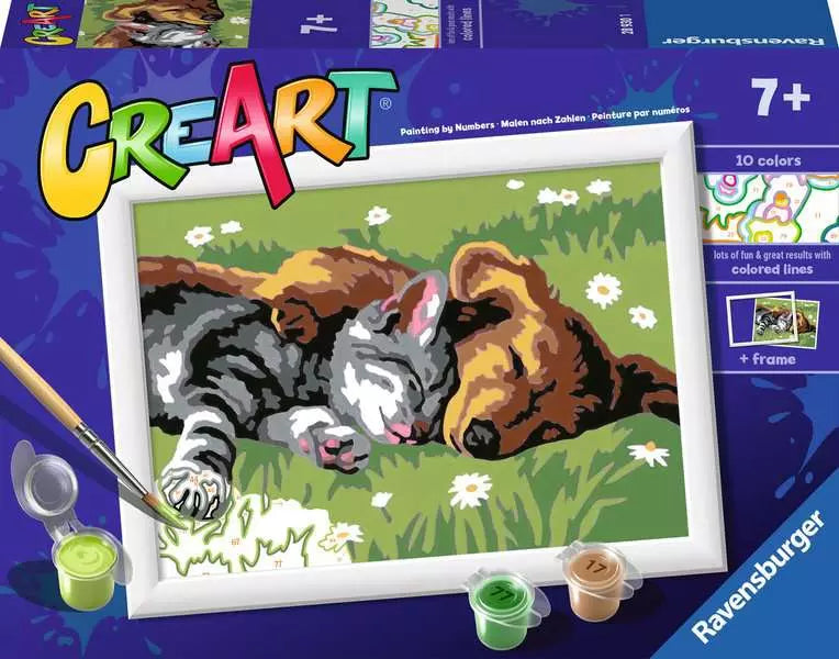 Ravensburger CreArt Sleeping Cat and Dog Paint by Numbers Set