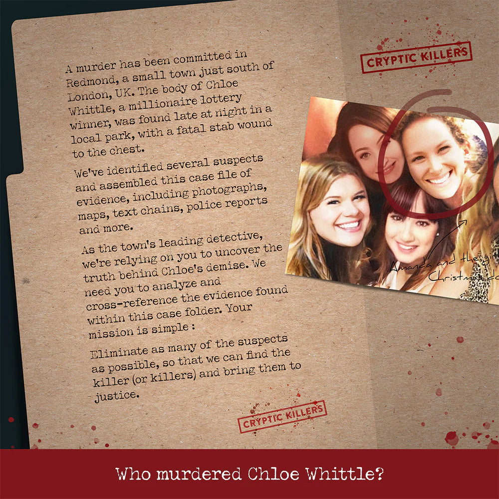 Cryptic Killers Murder of a Millionaire Murder Mystery Game