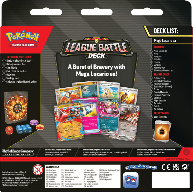 Pokemon Mega Lucario ex League Battle Decks