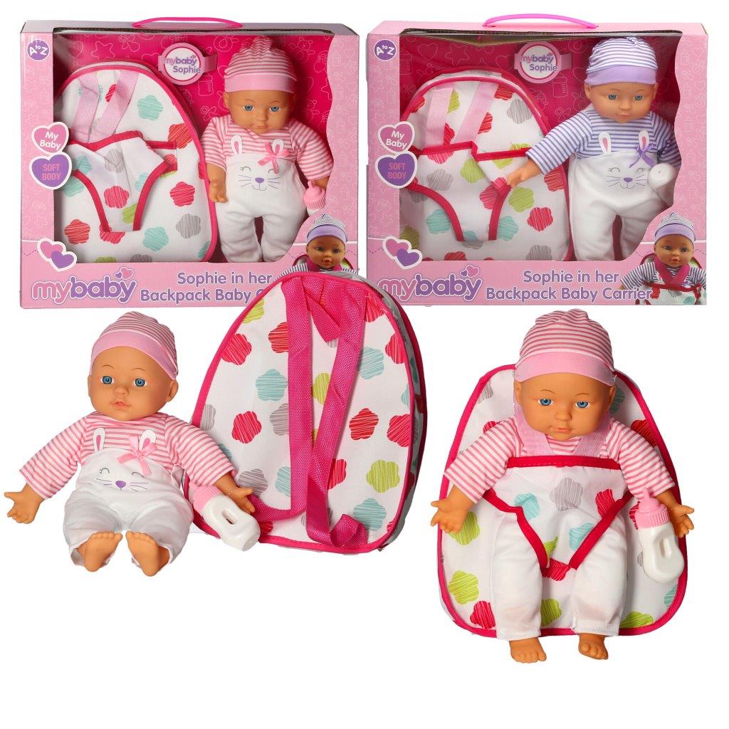 30Cm Doll In Carrier 3 Asst