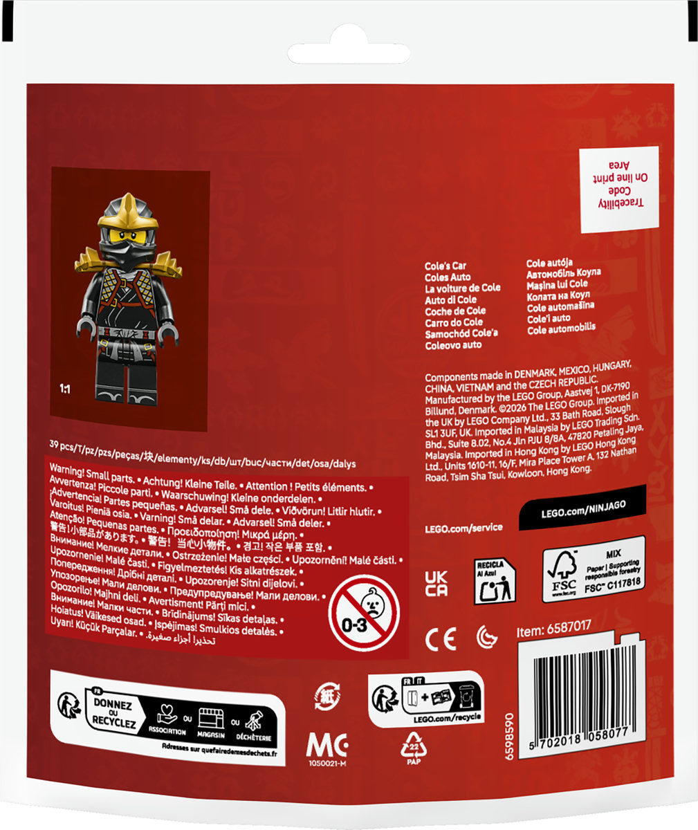 Lego Ninjago Ninja Coles Car 30723