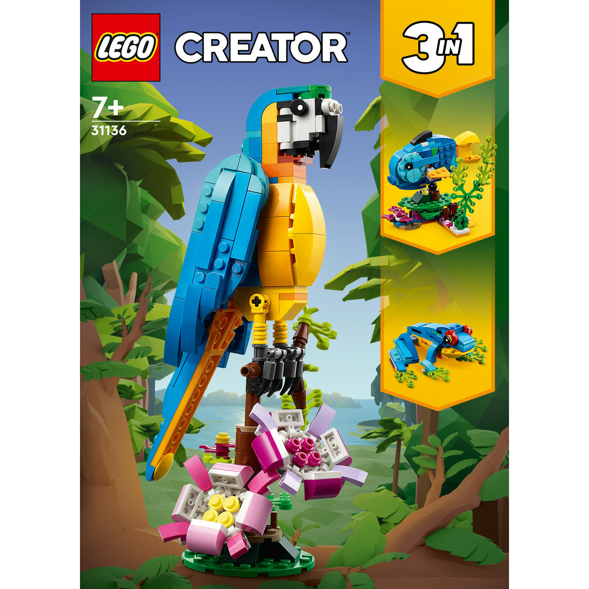 LEGO Creator 3 in 1 Exotic Parrot Toy Set 31136
