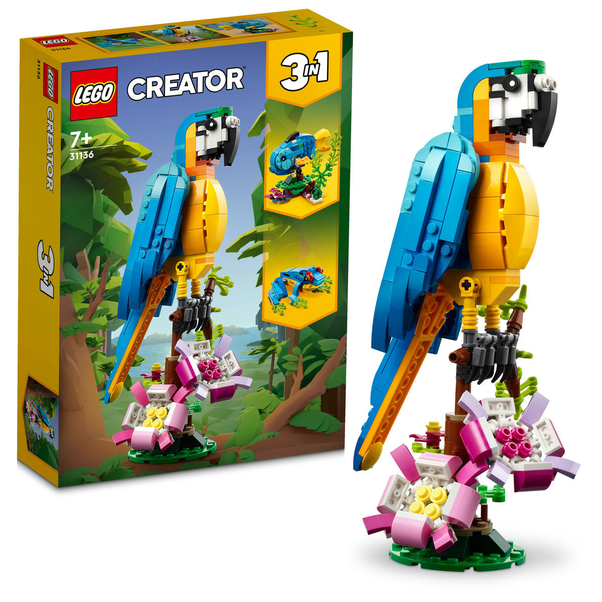 LEGO Creator 3 in 1 Exotic Parrot Toy Set 31136