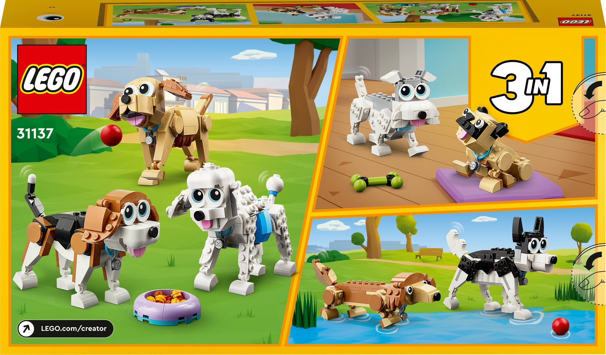 LEGO Creator 3 in 1 Adorable Dogs Animal Toys 31137 - Moons Toystore