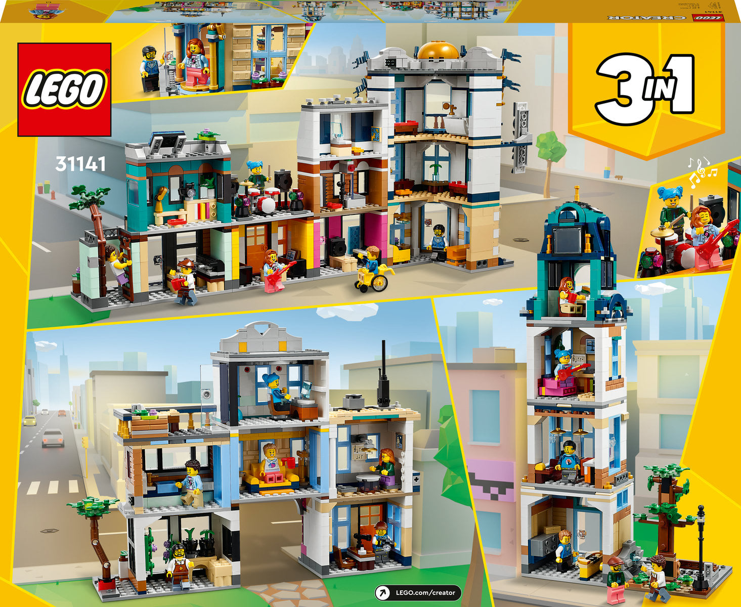 LEGO Creator 3in1 Main Street Building Toy Set 31141