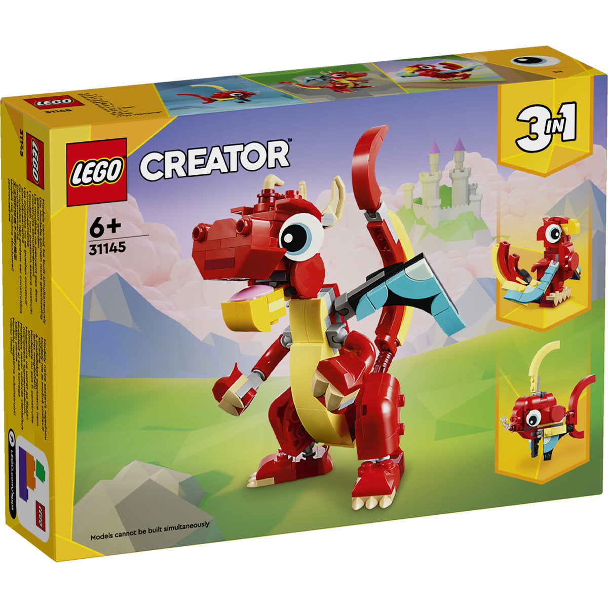 LEGO Creator 3in1 Red Dragon Animal Toy Set 31145 - Moons Toystore