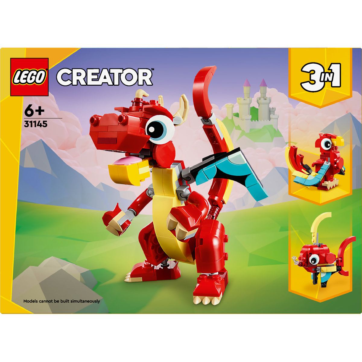 LEGO Creator 3in1 Red Dragon Animal Toy Set 31145 - Moons Toystore