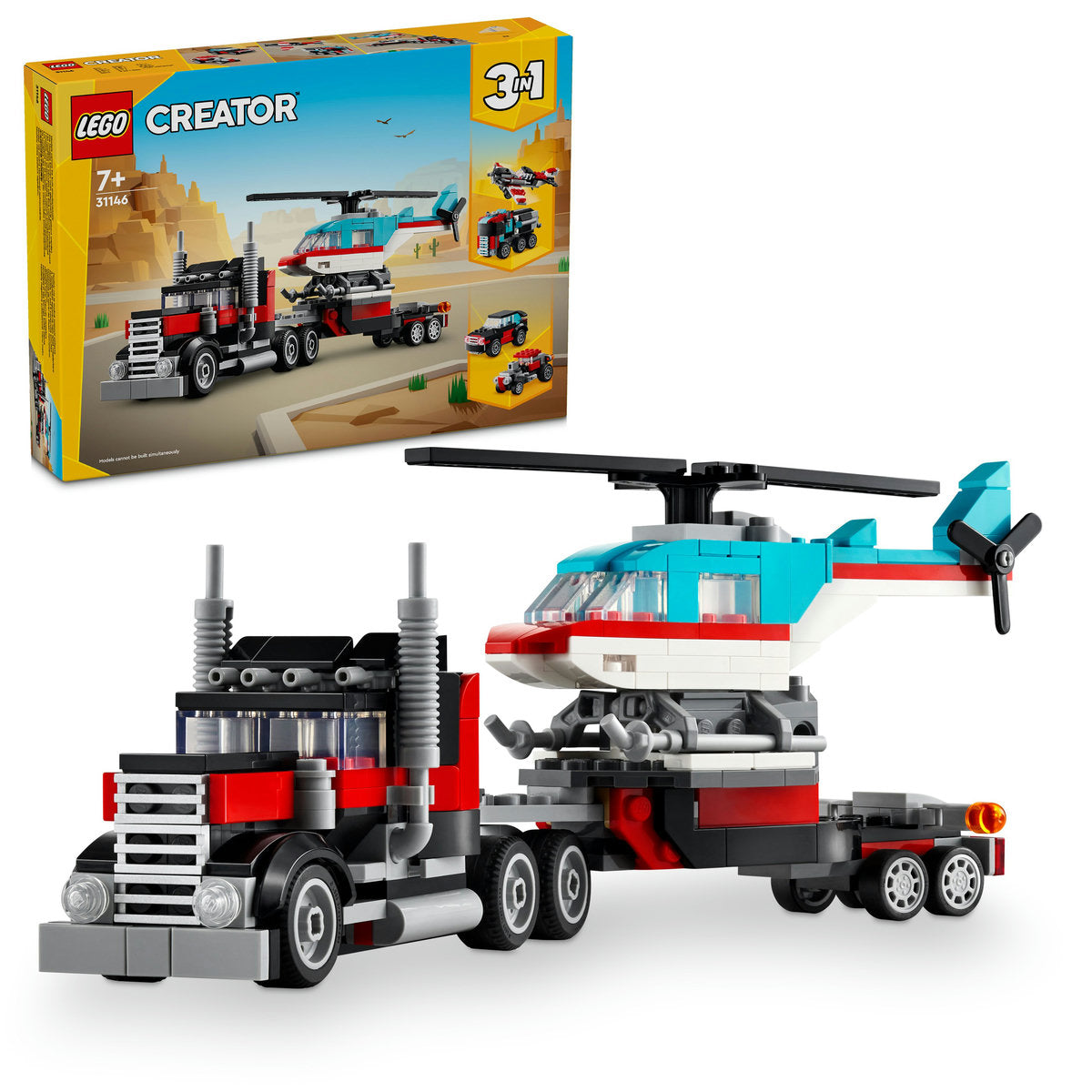 LEGO Creator 3in1 Flatbed Truck with Helicopter 31146 - Moons Toystore