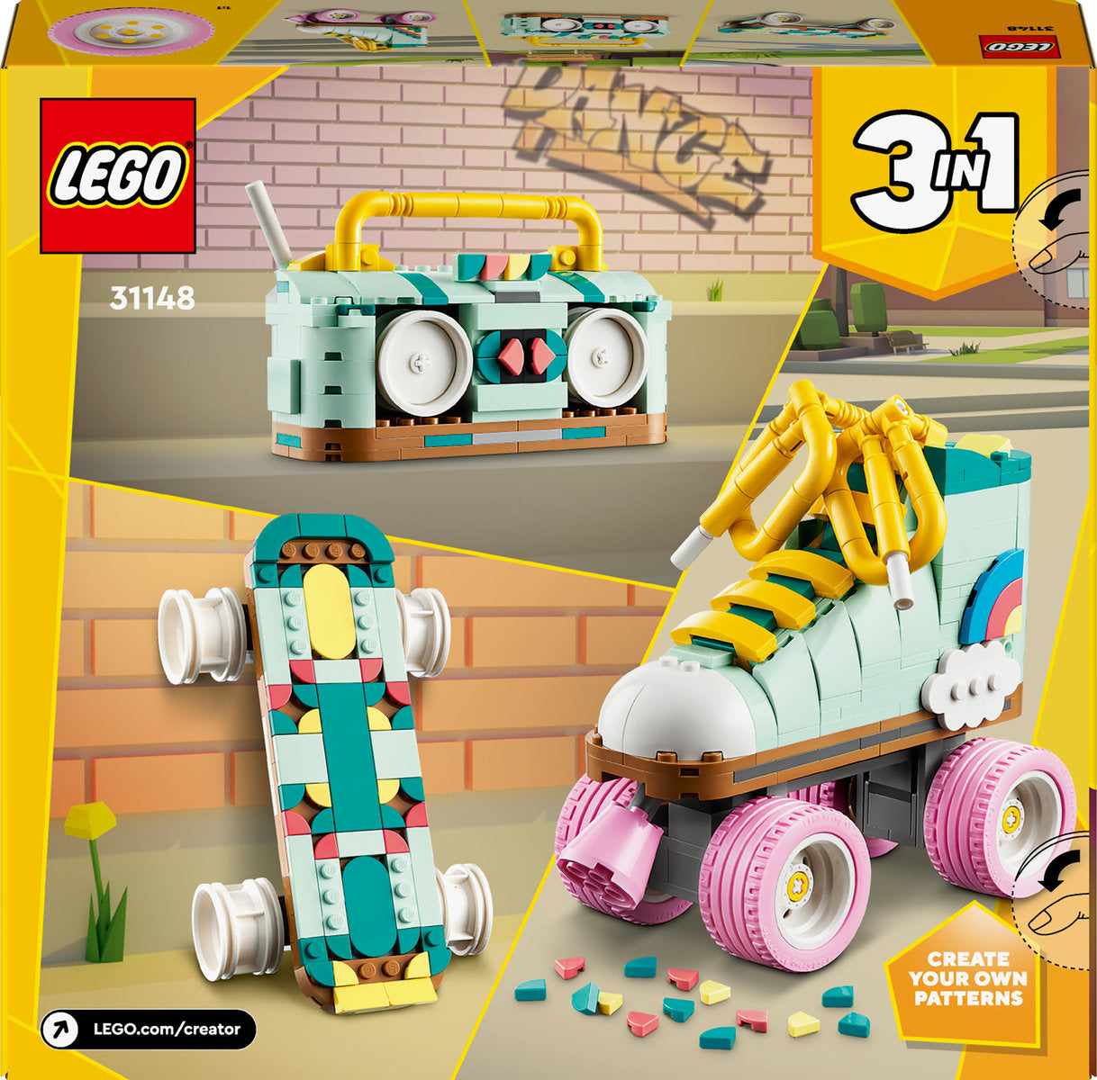LEGO Creator 3in1 Retro Roller Skate Toy Set 31148 - Moons Toystore
