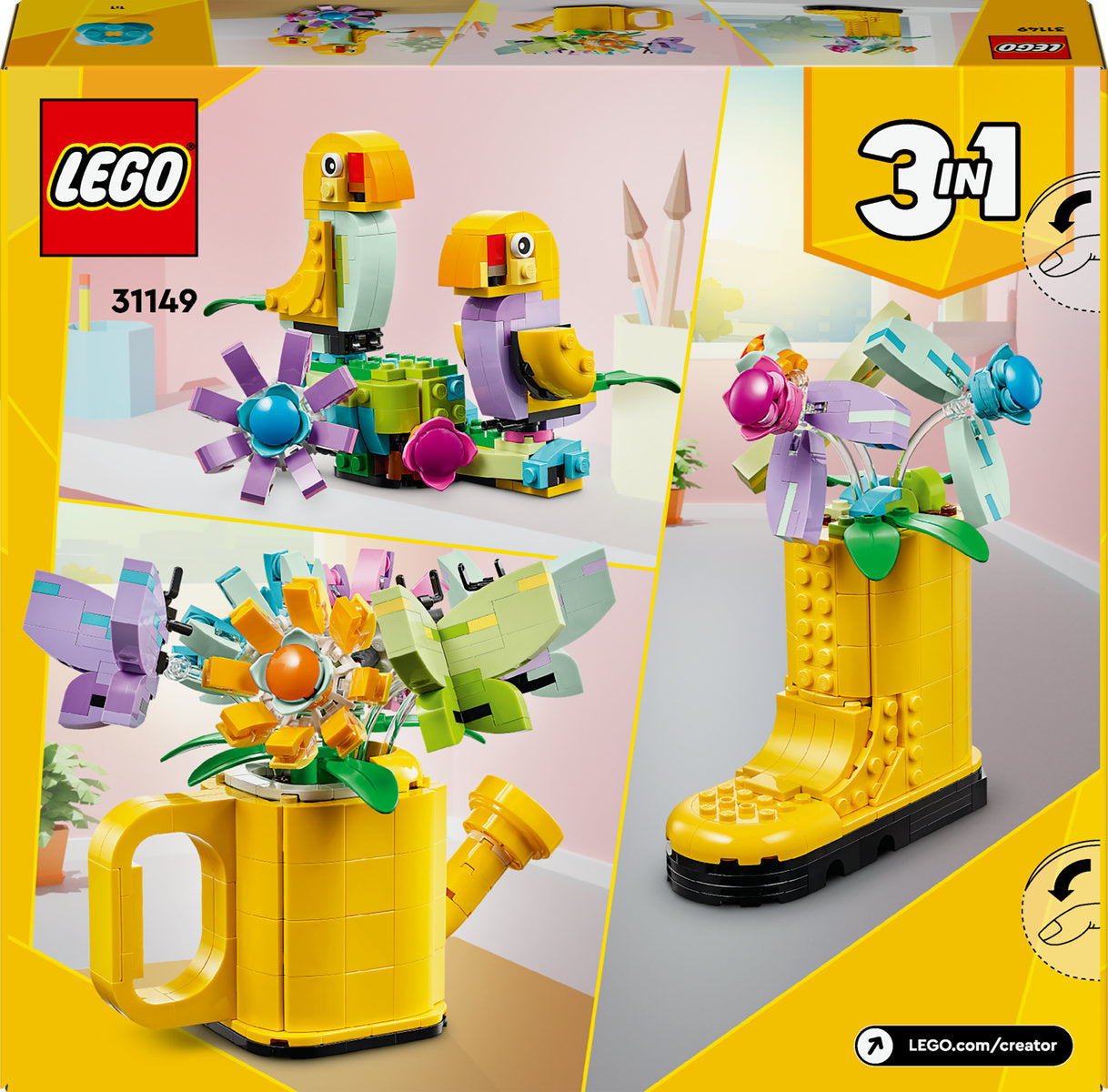 LEGO Creator 3in1 Flowers in Watering Can Toy 31149 - Moons Toystore