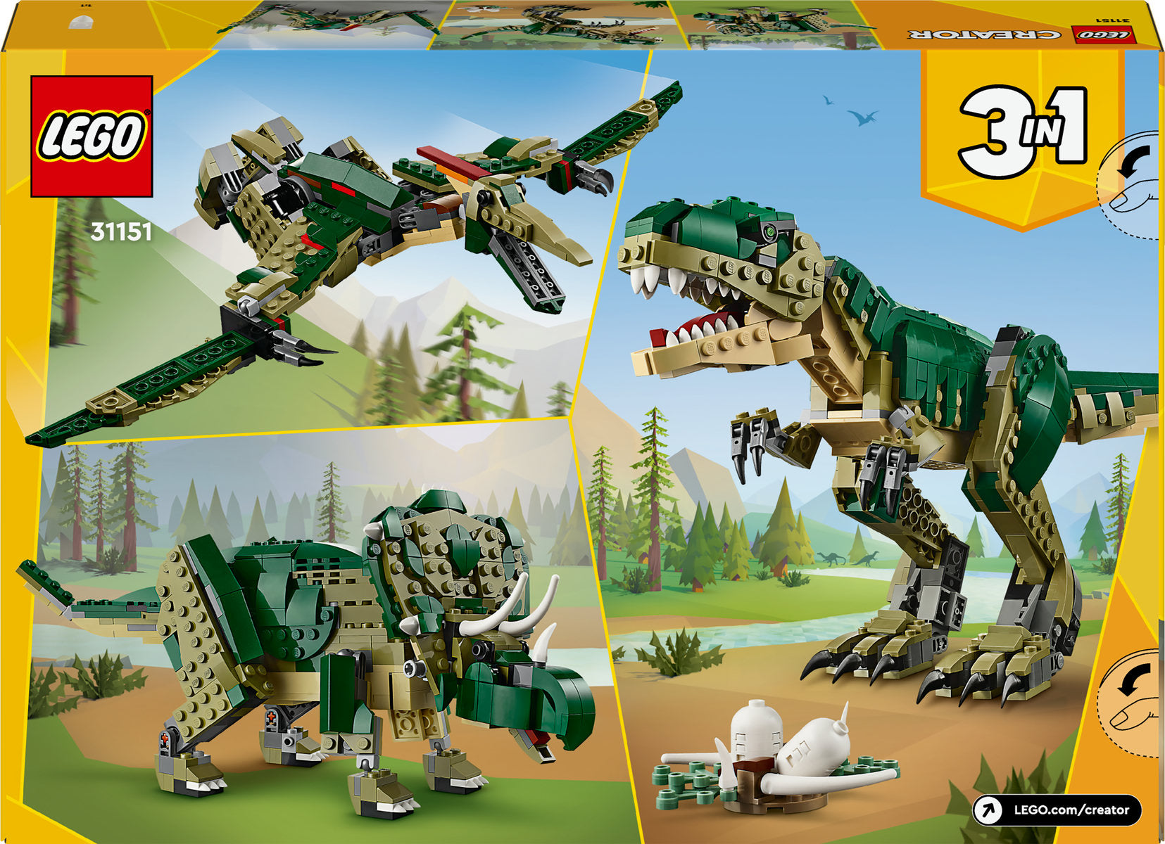 LEGO Creator 3in1 T. rex, Toy Dinosaur Set 31151