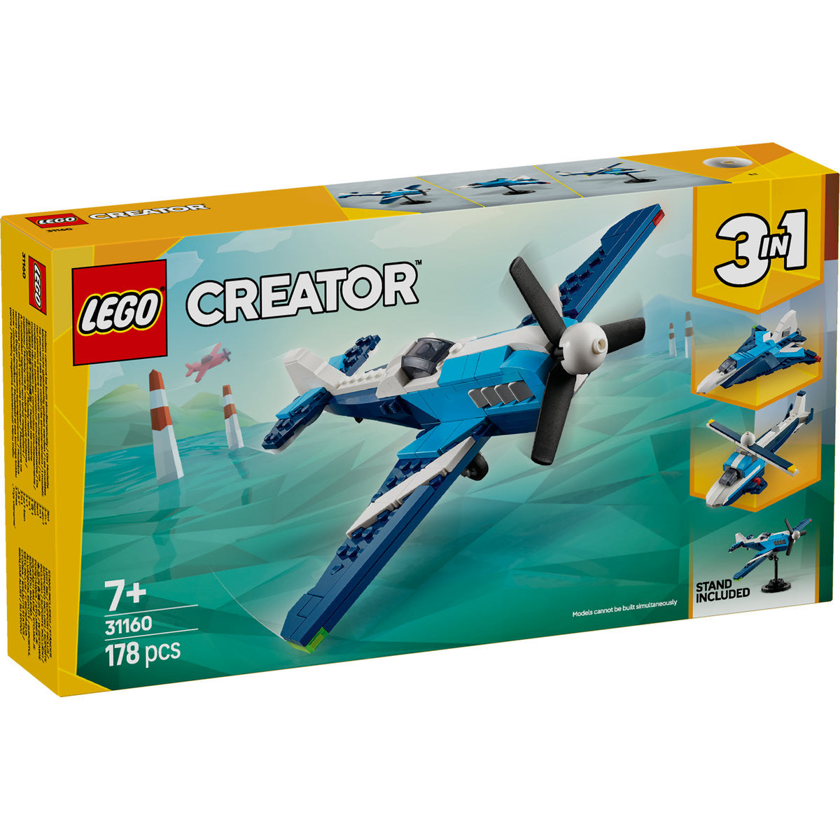 LEGO Creator 3in1 Aircraft: Race Plane Toy Set 31160