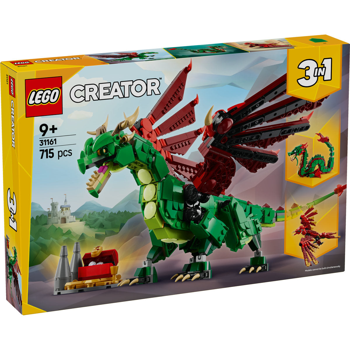 LEGO Creator 3in1 Medieval Dragon Toy Playset 31161
