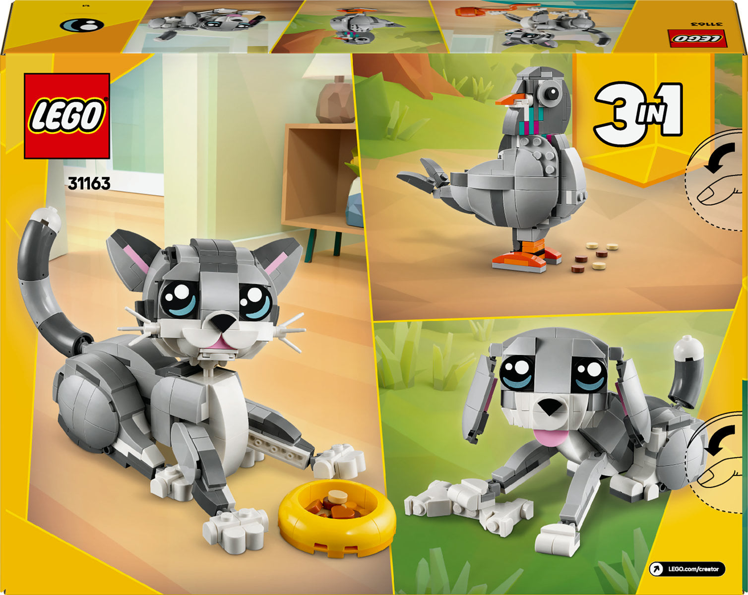 LEGO Creator 3in1 Playful Cat Toy Animal Set 31163