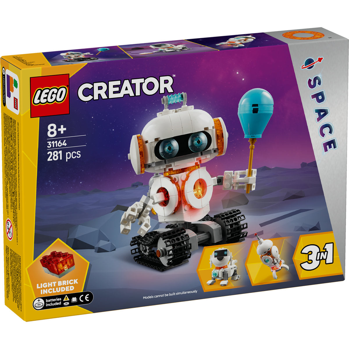 LEGO Creator 3in1 Space Robot Toy, Figure Set 31164