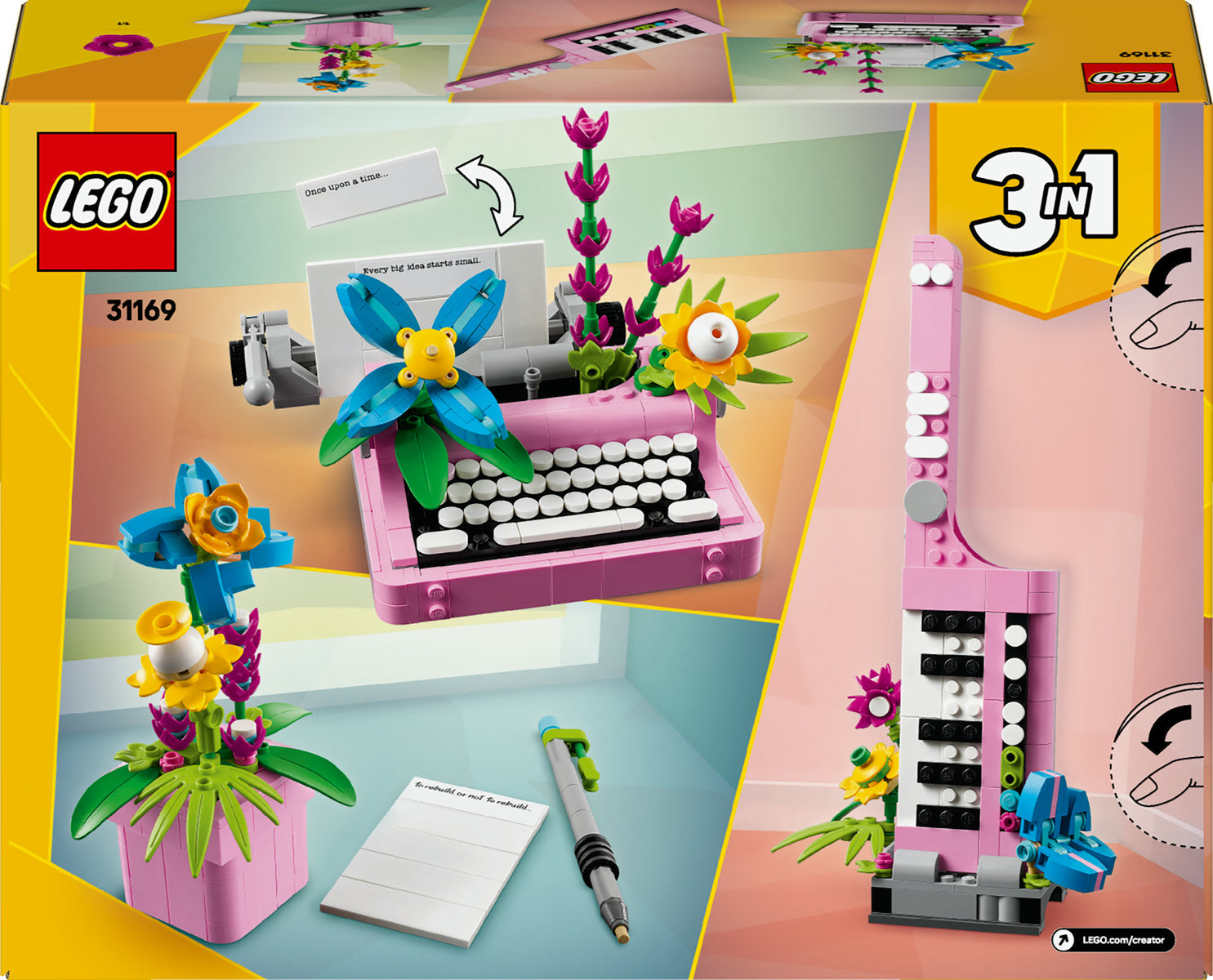 LEGO Creator 3in1 Typewriter with Flowers Toy 31169