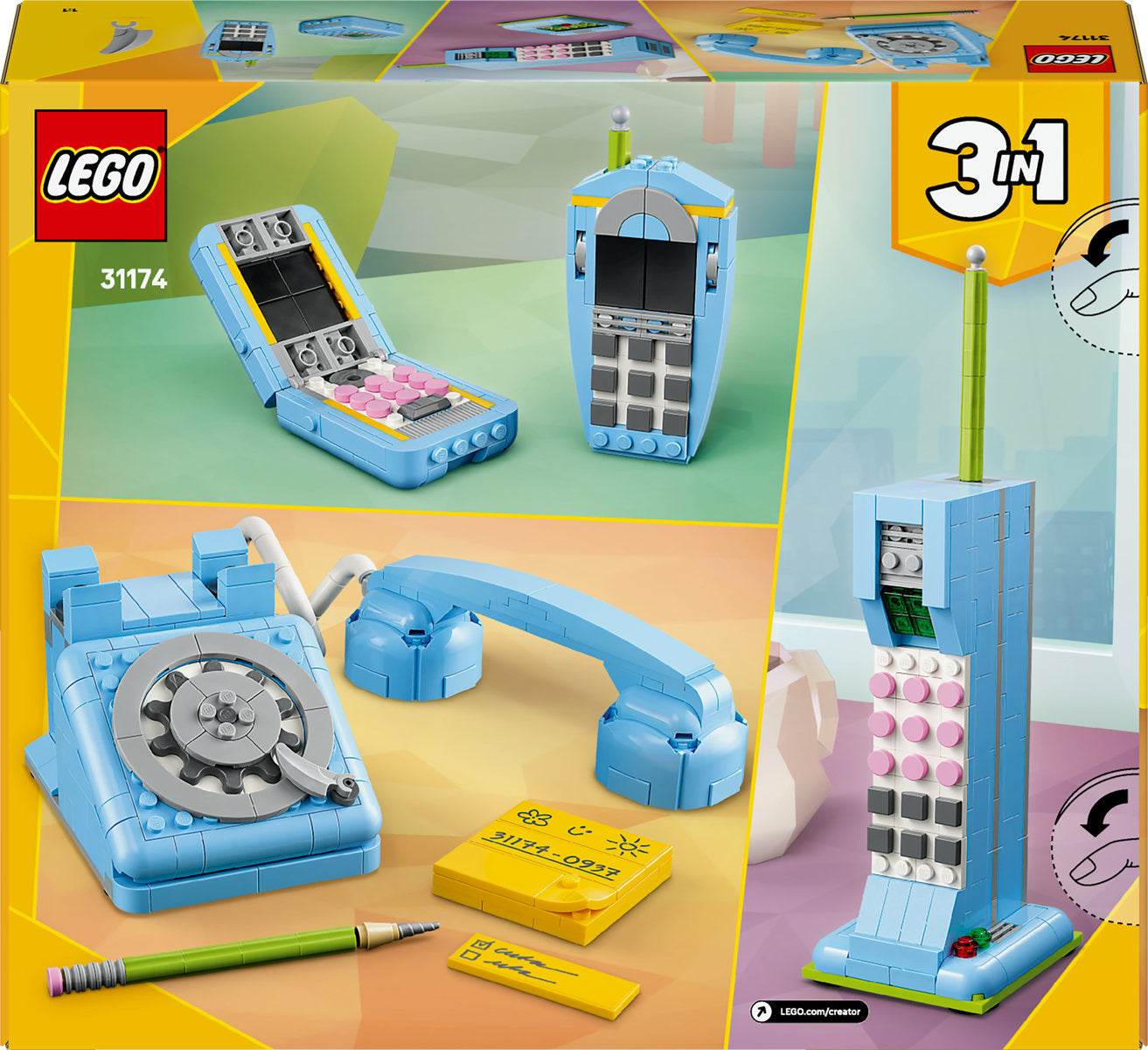 LEGO Creator 3in1 Retro Telephone Building Toy 31174